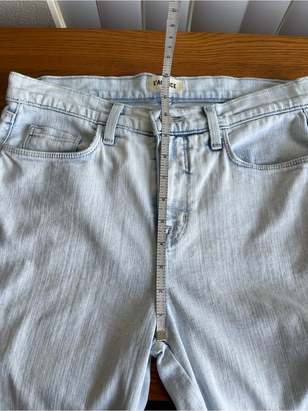 L’AGENCE Harmon High Waist Slim Raw Hem Jeans Electra Wash Size 27 - Picture 8 of 16